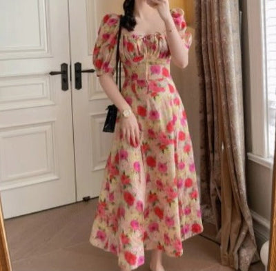 Kwiecista Sukienka Vintage Z Lat 40. XX Wieku