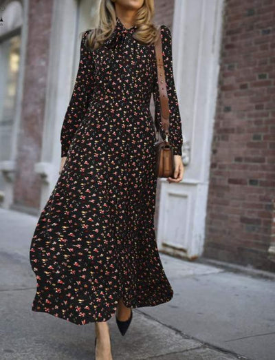 Czarna, Płynna Sukienka Vintage Z Lat 40. XX Wieku