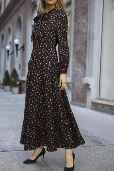 Czarna, Płynna Sukienka Vintage Z Lat 40. XX Wieku