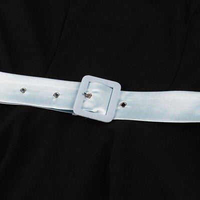 Czarna Jesienna Sukienka Vintage