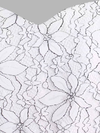 Biała Haftowana Sukienka W Stylu Vintage