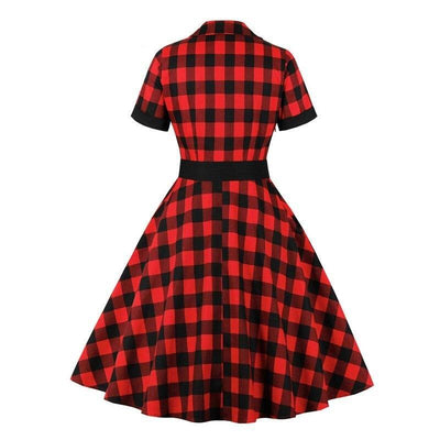 Sukienka Koszulowa W Kratę Vintage