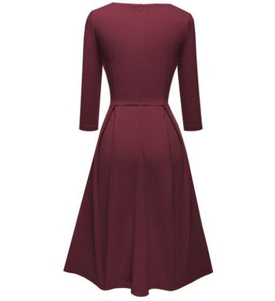 Sukienka Rok 60 70 Bordeaux
