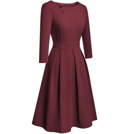 Sukienka Rok 60 70 Bordeaux