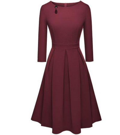 Sukienka Rok 60 70 Bordeaux