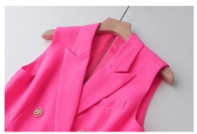 Sukienka Ołówkowa W Stylu Vintage Z Lat 40. Fuschia