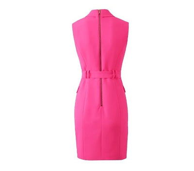 Sukienka Ołówkowa W Stylu Vintage Z Lat 40. Fuschia