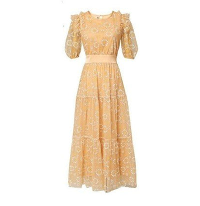 Pomarańczowa Jakościowa Sukienka Vintage