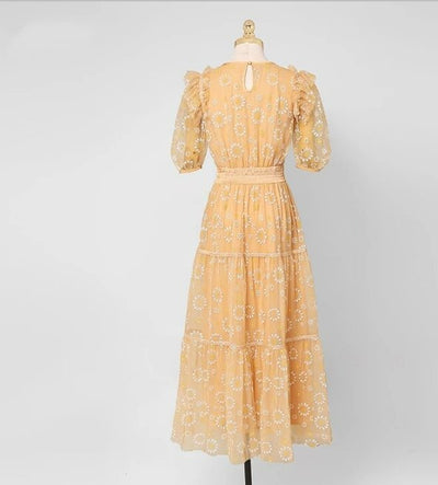 Pomarańczowa Jakościowa Sukienka Vintage