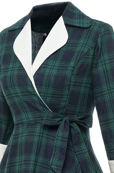 Zielona Futrzana Sukienka W Stylu Vintage