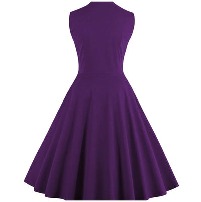 Fioletowa Sukienka Vintage Plus Size Z Lat 60