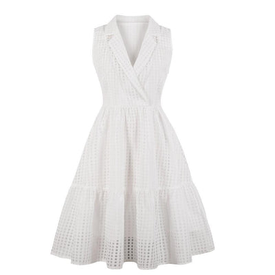 Biała Sukienka Vintage Plus Size