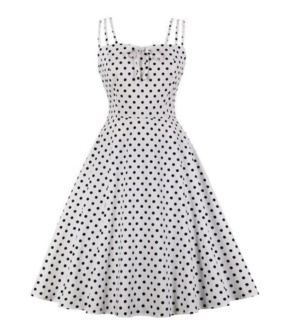 Biała Sukienka Rockabilly Plus Size Vintage