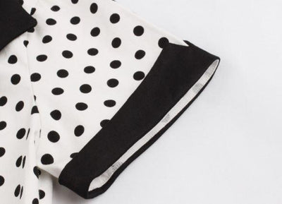 Czarna Biała Sukienka Vintage W Rozmiarze Plus Size