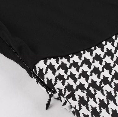 Szara Sukienka W Kratę Vintage