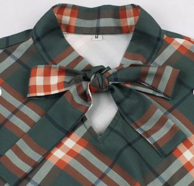 Zimowa Sukienka Vintage W Kratę