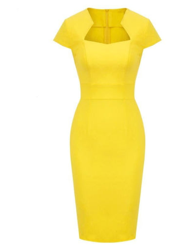 Żółta Sukienka Vintage Na Dzień