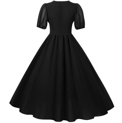 Czarna Długa Sukienka Vintage Z Lat 50