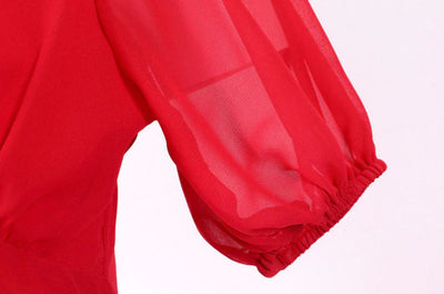 Czerwona Długa Sukienka Vintage Z Lat 50