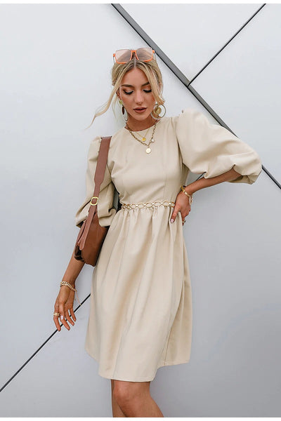 Sukienka Vintage Z Rękawem 3/4