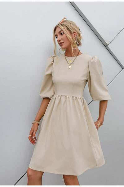 Sukienka Vintage Z Rękawem 3/4