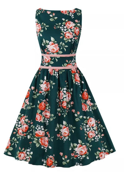 Kwiecista Plisowana Sukienka Vintage