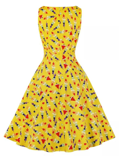 Sukienka Vintage Z Kieszeniami Po Bokach