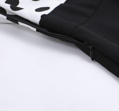 Sukienka Vintage W Czarne Kropki