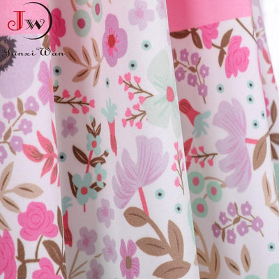 Sukienka Vintage W Różowe Kwiaty Księżniczki