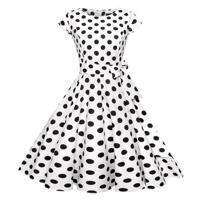 Czarna Biała Romantyczna Sukienka Vintage