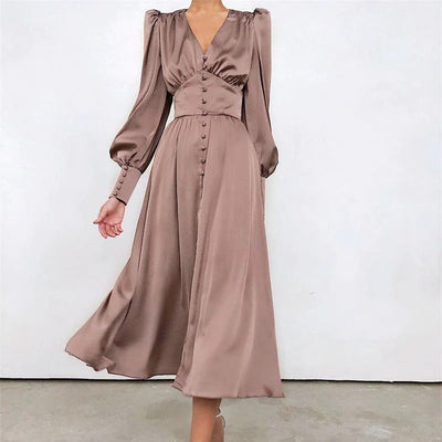 Satynowa Sukienka W Stylu Vintage