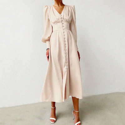 Satynowa Sukienka W Stylu Vintage