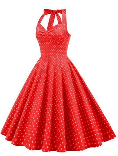 Czerwona Seksowna Sukienka Vintage Pin Up