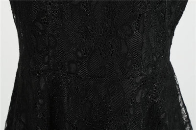 Trapezowa Sukienka Vintage Czarna