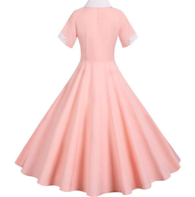 Różowa Sukienka Vintage Z Lat 50