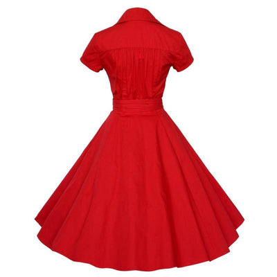 Solidna Czerwona Sukienka Vintage Z Lat 50