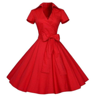Solidna Czerwona Sukienka Vintage Z Lat 50