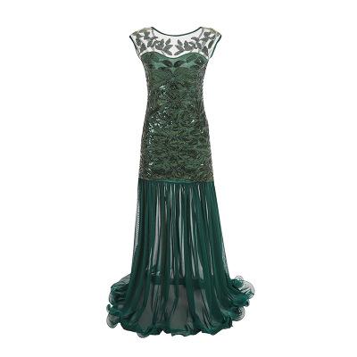 Zielona Sukienka Klapy W Stylu Vintage Z Lat 20. XX Wieku