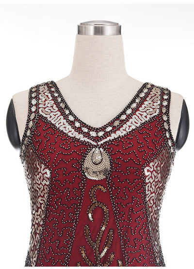 Sukienka Vintage Z Lat 20. XX Wieku Plus Size Charleston W Kolorze Czerwonym