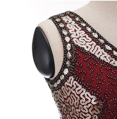 Sukienka Vintage Z Lat 20. XX Wieku Plus Size Charleston W Kolorze Czerwonym