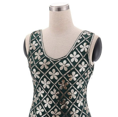 Złota Sukienka Vintage Plus Size Z Lat 20. XX Wieku