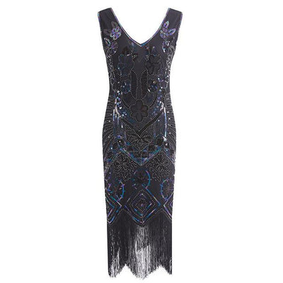 Czarna Sukienka W Stylu Paryskim Z Lat 20. XX Wieku