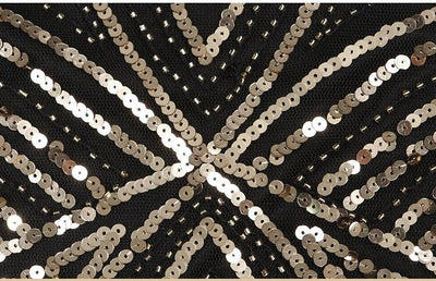 Czarna Złota Sukienka Retro Z Lat 20. XX Wieku