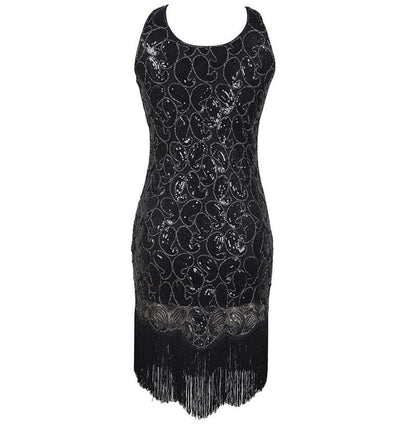 Seksowna Czarna Sukienka Vintage Z Lat 20. XX Wieku