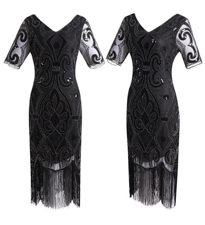 Cekinowa Koronkowa Sukienka Z Lat 20. XX Wieku