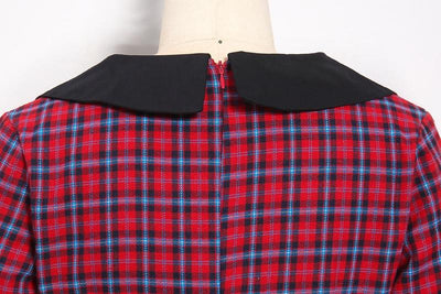 Czerwona Zimowa Sukienka Vintage