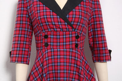 Czerwona Zimowa Sukienka Vintage