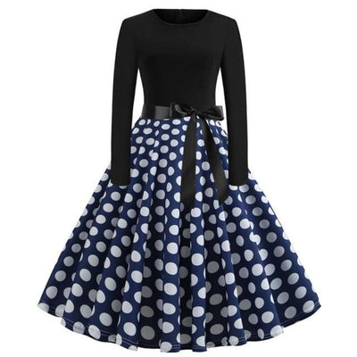 Sukienka Vintage Z Długim Rękawem