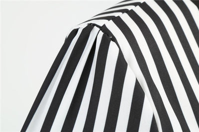 Czarno-Biała Sukienka W Stylu Retro