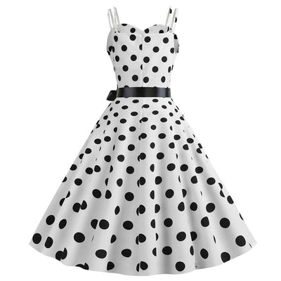 Rockabilly Sukienka Vintage W Białe Kropki